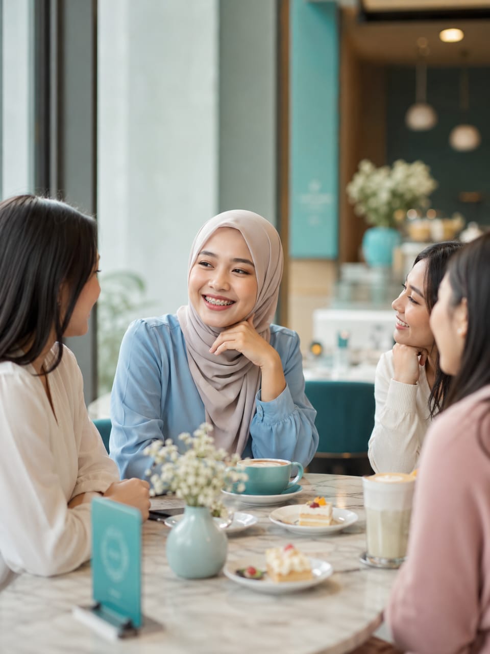 Patient smiling confidently with friends